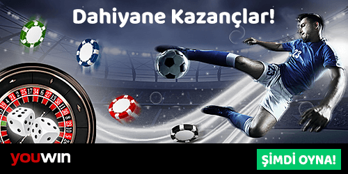 şut çeken futbolcu, casino çipleri, rulet ve zarlar yer alan tanıtım görseli